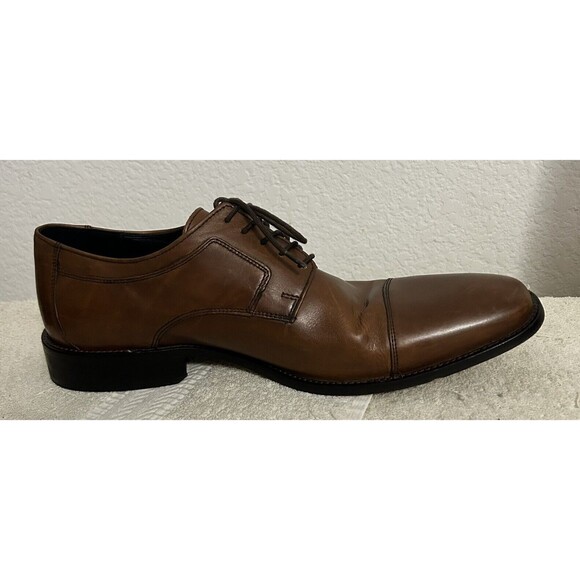Johnston & Murphy Men's 12M Tan Cushioned Novick Cap Toe Lace Up Oxford Shoes - Picture 9 of 16